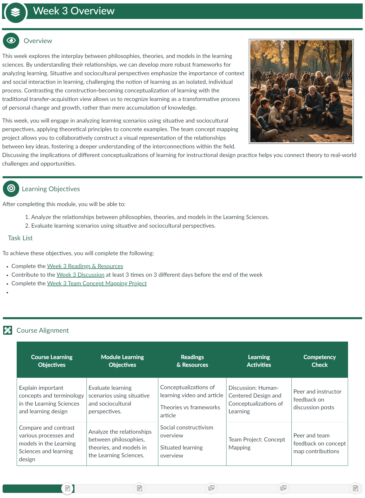 image of a screenshot of one of Jonan's courses in Canvas